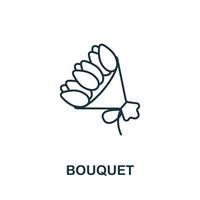 Bouquet icon from garden collection. Simple line Bouquet icon for templates, web design and infographics vector