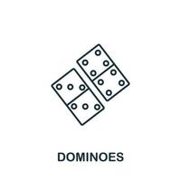 icono de dominó de la colección de pasatiempos. símbolo de dominó de elemento de línea simple para plantillas, diseño web e infografía vector