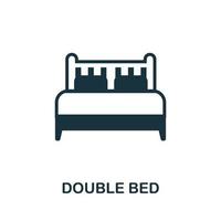 icono de cama doble. ilustración simple de la colección de muebles. icono creativo de cama doble para diseño web, plantillas, infografías vector