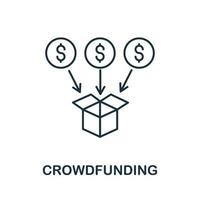 Crowdfunding icon. Creative simple symbol from fintech collection. Line Crowdfunding icon for templates, web design and infographics vector