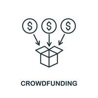 Crowdfunding icon. Creative simple symbol from fintech collection. Line Crowdfunding icon for templates, web design and infographics vector