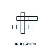 Crossword icon from hobbies collection. Simple line element Crossword symbol for templates, web design and infographics vector