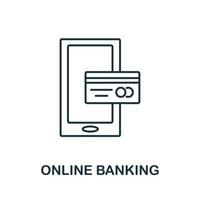 Online Banking icon. Creative simple symbol from fintech collection. Line Online Banking icon for templates, web design and infographics vector