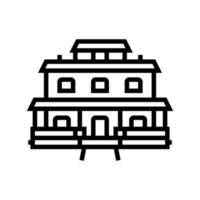 craftsman house line icon vector illustration