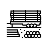 pipeline on trailer line icon vector illustration