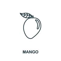 Mango icon from fruits collection. Simple line element Mango symbol for templates, web design and infographics vector