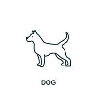 Dog icon from home animals collection. Simple line element Dog symbol for templates, web design and infographics vector