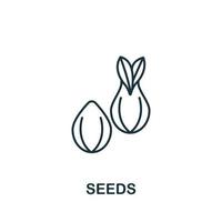 Seeds icon from garden collection. Simple line Seeds icon for templates, web design and infographics vector