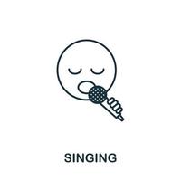 Singing icon from hobbies collection. Simple line element Singing symbol for templates, web design and infographics vector