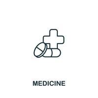 Medicine icon from elderly care collection. Simple line element Medicine symbol for templates, web design and infographics vector