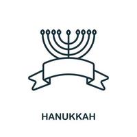 icono de hanukkah de la colección de vacaciones. icono de línea simple de hanukkah para plantillas, diseño web e infografía vector