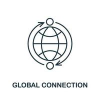 Global Connection icon from global business collection. Simple line Global Connection icon for templates, web design and infographics vector