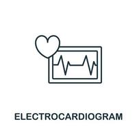 Electrocardiogram icon from health check collection. Simple line Electrocardiogram icon for templates, web design and infographics vector