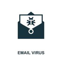 icono de virus de correo electrónico. elemento simple de la colección de seguridad de Internet. icono de virus de correo electrónico creativo para diseño web, plantillas, infografías y más vector