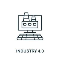 icono de la industria 4.0 de la colección iot. icono de línea simple industria 4.0 para plantillas, diseño web e infografía vector