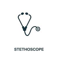 Stethoscope icon set. Four elements in diferent styles from medicine icons collection. Creative stethoscope icons filled, outline, colored and flat symbols vector