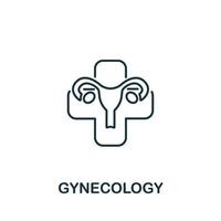 ícono de ginecología de la colección médica. símbolo de ginecología de elemento de línea simple para plantillas, diseño web e infografía vector