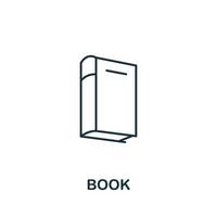 Book icon from office tools collection. Simple line Book icon for templates, web design and infographics vector