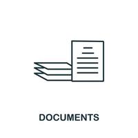 Documents icon from office tools collection. Simple line Documents icon for templates, web design and infographics vector