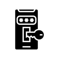 phone key password glyph icon vector illustration