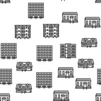 House Architectural Exterior Vector Seamless Pattern