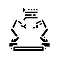 pre-programmed robot glyph icon vector illustration