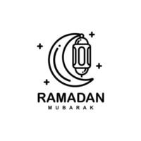 logotipo de Ramadán. Ilustración de vector de logotipo plano simple de linterna islámica. linterna logo vector