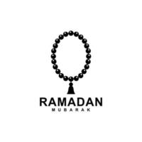 logotipo de Ramadán. Ilustración de vector de logotipo plano simple de cuentas de oración islámica. logotipo de cuentas de oración