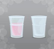 mockup, transparent glasses empty icons on gray background vector