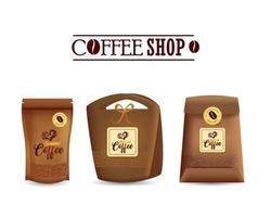 branding mockup coffee shop, corporate identity mockup, bags of special coffee on white background vector