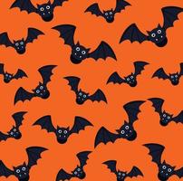 happy halloween background with bats flying vector