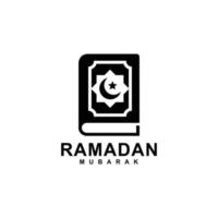 Ramadan logo. Al quran simple flat icon vector illustration