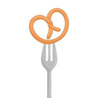 oktoberfest pretzel on fork vector design