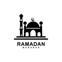 logotipo de Ramadán. ilustración de vector de logotipo plano simple de mezquita