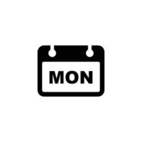 Calendar simple flat icon vector illustration. Monday daily calendar icon vector