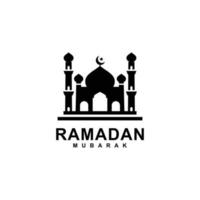 logotipo de Ramadán. ilustración de vector de logotipo plano simple de mezquita