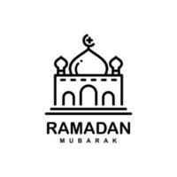 logotipo de Ramadán. ilustración de vector de logotipo plano simple de mezquita