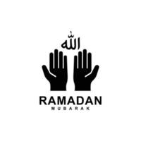 logotipo de Ramadán. Ilustración de vector de icono plano simple de oración islámica