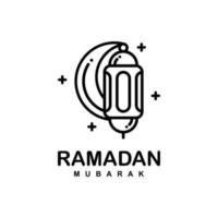 logotipo de Ramadán. Ilustración de vector de logotipo plano simple de linterna islámica. linterna logo vector