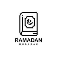 Ramadan logo. Al quran simple flat icon vector illustration