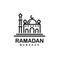 logotipo de Ramadán. ilustración de vector de logotipo plano simple de mezquita