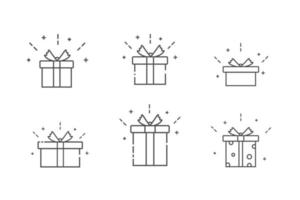 Gift box icon set. Shopping, sales, concept. Isolated vector illustration.