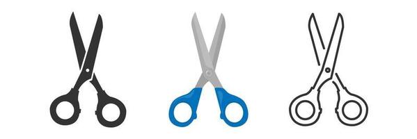 Scissors symbol. Flat, colorful, line designs. Isolated vector. vector