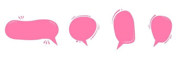 Cartoon balloon word design. Speech bubbles set. Isolated vector illustration on white background.