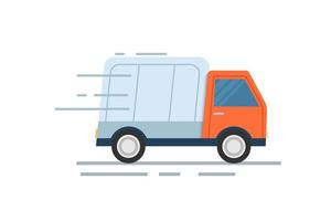 camión de reparto. colorido concepto de entrega rápida. ilustración vectorial aislada. vector