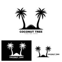 logotipo de árbol de coco, vector de árbol oceánico, diseño para plantillas, marca de producto, logotipo de objeto de turismo de playa