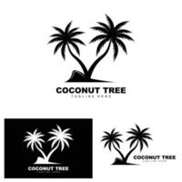 logotipo de árbol de coco, vector de árbol oceánico, diseño para plantillas, marca de producto, logotipo de objeto de turismo de playa