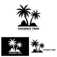 logotipo de árbol de coco, vector de árbol oceánico, diseño para plantillas, marca de producto, logotipo de objeto de turismo de playa