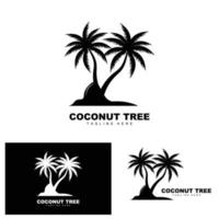 logotipo de árbol de coco, vector de árbol oceánico, diseño para plantillas, marca de producto, logotipo de objeto de turismo de playa