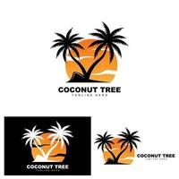 logotipo de árbol de coco, vector de árbol oceánico, diseño para plantillas, marca de producto, logotipo de objeto de turismo de playa